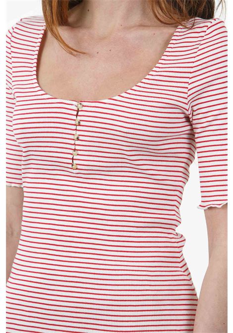 Ines t-shirt rigata con bottoncini DES PETIT HAUTS | T- Shirt | INES-1E250202RA243